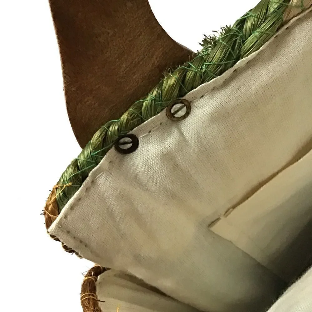 Vintage Dyed Woven Straw Hand Bag
